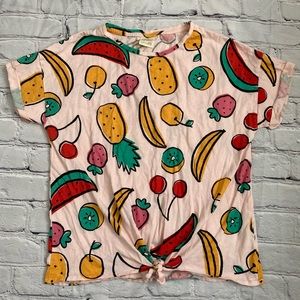 Zara Girls Fruit Patterned Tie T-Shirt